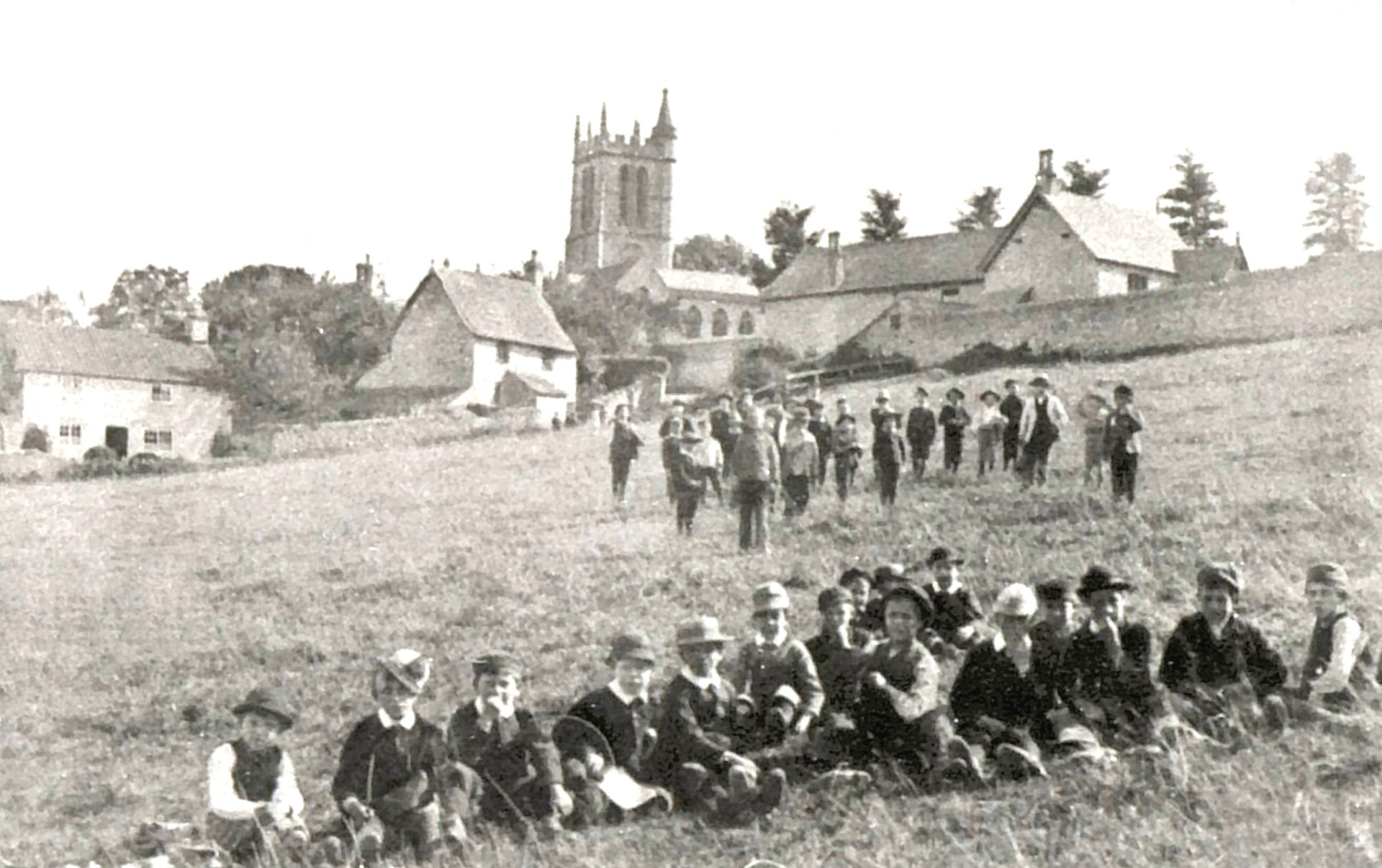 School children in the field